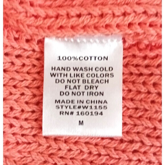 NWT By Together Hailee Pullover Oversize Sweater Salmon Cotton Loose Weave Sz M - Picture 5 of 6